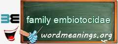 WordMeaning blackboard for family embiotocidae